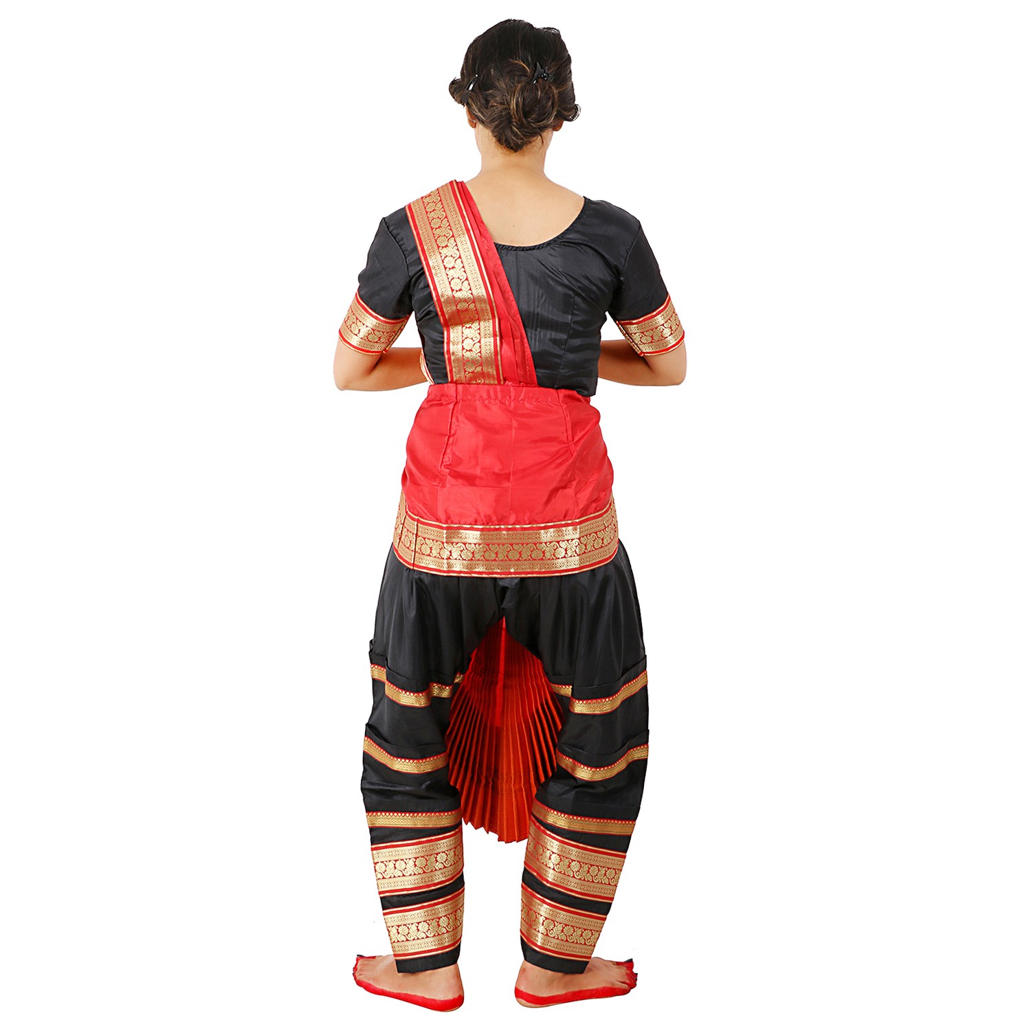 BLUE RED 40 Inch Pant Length Bharatanatyam Copper Zari Dance Costume | –  Classical Dance Jewelry