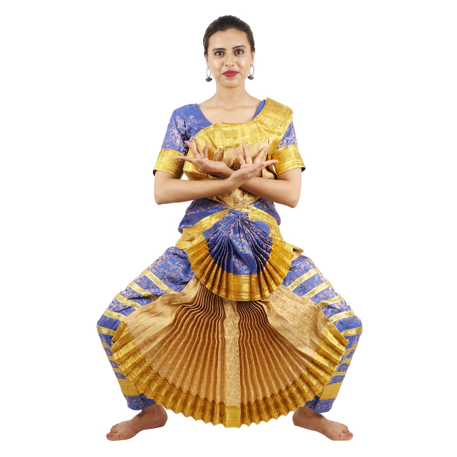 Mudra Dance Costumes Classical Bharatnatyam Readymade 42 Inch Violet and  Blue Silk Cloth Women and Kids Dress for Fancy Dress, Costume Competitions,  School Dance Events, Annual Functions : Amazon.in: Toys & Games