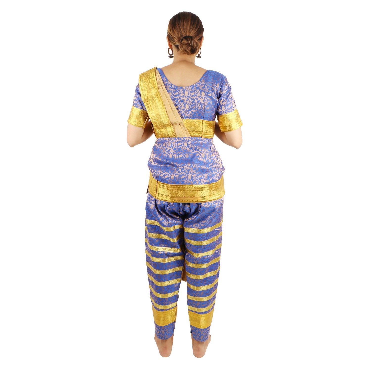 Yellow And Blue Bharatnatyam Dance Dress – Sulbha Fashions